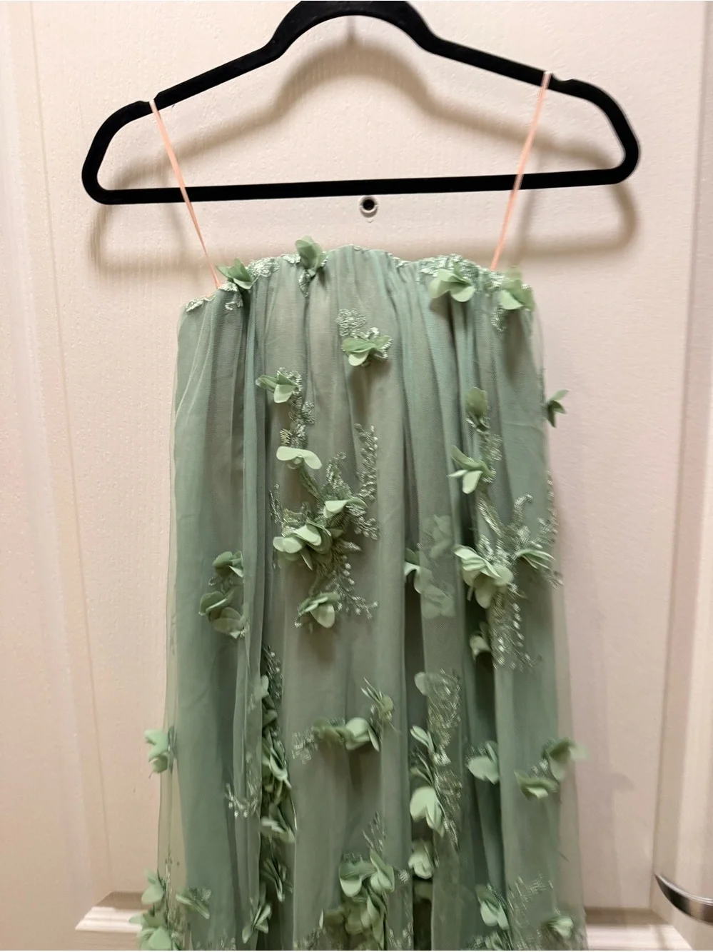 HELSI Sage Green Audrey Embroidered Floral Appliqué Dress size XS Preloved - Picture 3 of 4